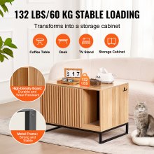 VEVOR Caja de Arena para Gatos Mueble Armario de Madera 800 x 508 x 558,8 mm