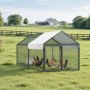 VEVOR Gallinero para Exterior, 1,0 x 2,0 x 1,0 m, Corral para Gallinas con Techo a Dos Aguas, con Cubierta Impermeable y 2 Puertas, Compatible con Ponedero de Madera, Gallinero Pequeño para 4-6 Pollos