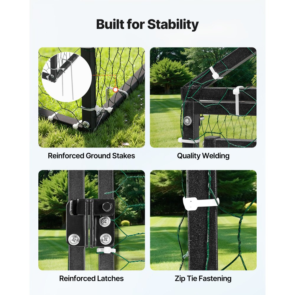 VEVOR Gallinero Metálico para 6-8 Gallinas 1 x 3 x 1 m, Recinto Gallinero con Cubierta Impermeable y 3 Puertas, Jaula para Aves de Corral con Techo a Dos Aguas, para Uso en Exteriores, Granjas