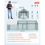 VEVOR Gallinero Metálico para 6-8 Gallinas 1 x 3 x 1 m, Recinto Gallinero con Cubierta Impermeable y 3 Puertas, Jaula para Aves de Corral con Techo a Dos Aguas, para Uso en Exteriores, Granjas