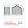 VEVOR Gallinero Metálico 2 x 1 x 2 m, Recinto Gallinero con Cubierta Impermeable y Estructura Resistente, Jaula para Aves de Corral con Techo a Dos Aguas, para Uso en Exteriores, Jardines, Granjas