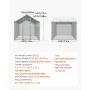 VEVOR Gallinero para Exterior de 2 x 2 x 2 m Corral para Gallinas Pollos, Techo a Dos Aguas, Cubierta Impermeable, Puerta con Cerrojo, Acero Galvanizado, Jaula de Malla para Patos Conejos Campo Granja