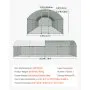 VEVOR Gallinero para Exterior 2,7 x 7,6 x 2 m, Corral para Gallinas con Techo Semicircular, Cubierta Impermeable, Marco de Acero Galvanizado, Jaula de Malla para Pollos Conejos Patos Gansos en Granja
