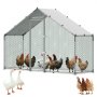 VEVOR Gallinero Metálico 3 x 1 x 2 m, Recinto Gallinero con Cubierta Impermeable y Estructura Resistente, Jaula para Aves de Corral con Techo a Dos Aguas, para Uso en Exteriores, Jardines, Granjas