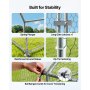 VEVOR Gallinero de Metal 3 x 2 x 2 m, Corral Grande para Gallinas con Cubierta, Cerramiento de Gallinero con Techo en Forma de Aguja con Cerradura de Seguridad para Patos, Conejos y Aves de Corral