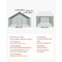 VEVOR Gallinero para Exterior de 3 x 2 x 2 m, Corral para Gallinas con Techo a Dos Aguas y Puerta, Tubos de Acero Galvanizado, Cubierta Impermeable, Jaula de Malla para Pollos Conejos en Campo Granja