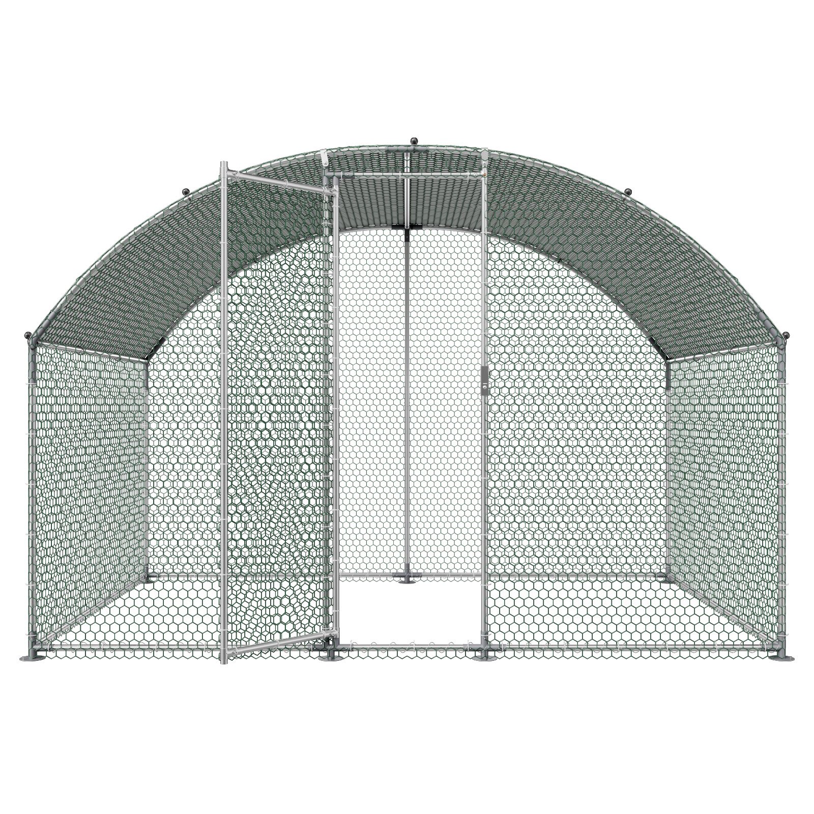 VEVOR Gallinero de Metal 3 x 2 x 2 m, Corral Grande para Gallinas con Cubierta, Cerramiento de Gallinero con Techo Abuhardillado y Cerradura de Seguridad para Patos, Conejos y Aves de Corral