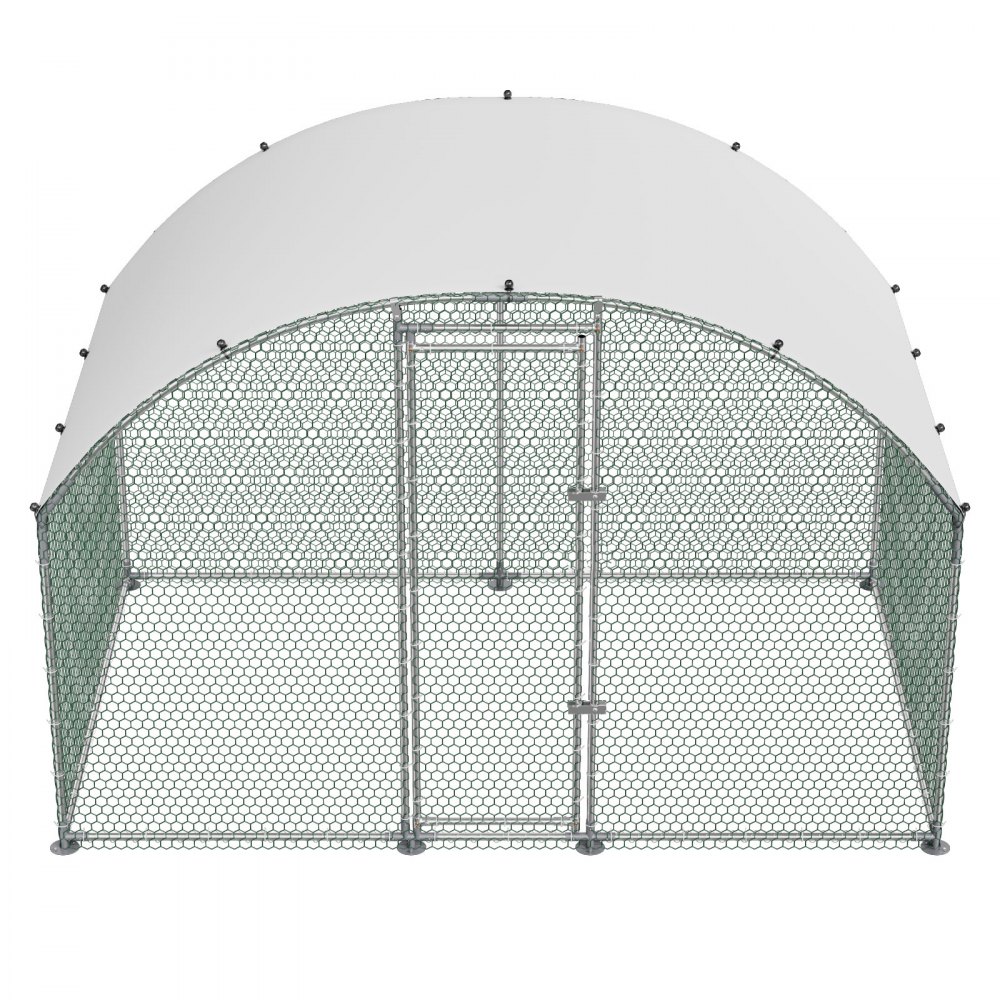 VEVOR Gallinero para Exterior Grande de 3 x 2 x 2 m Caseta para Gallinas, con Techo Semicircular, Cubierta Impermeable, Acero Galvanizado, Corral para Pollos Patos Ganso Compatible con Campo Granja