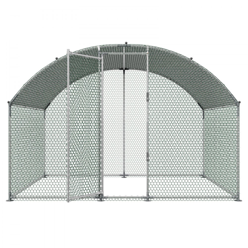 VEVOR Gallinero para Exterior Grande de 3 x 2 x 2 m Caseta para Gallinas, con Techo Semicircular, Cubierta Impermeable, Acero Galvanizado, Corral para Pollos Patos Ganso Compatible con Campo Granja
