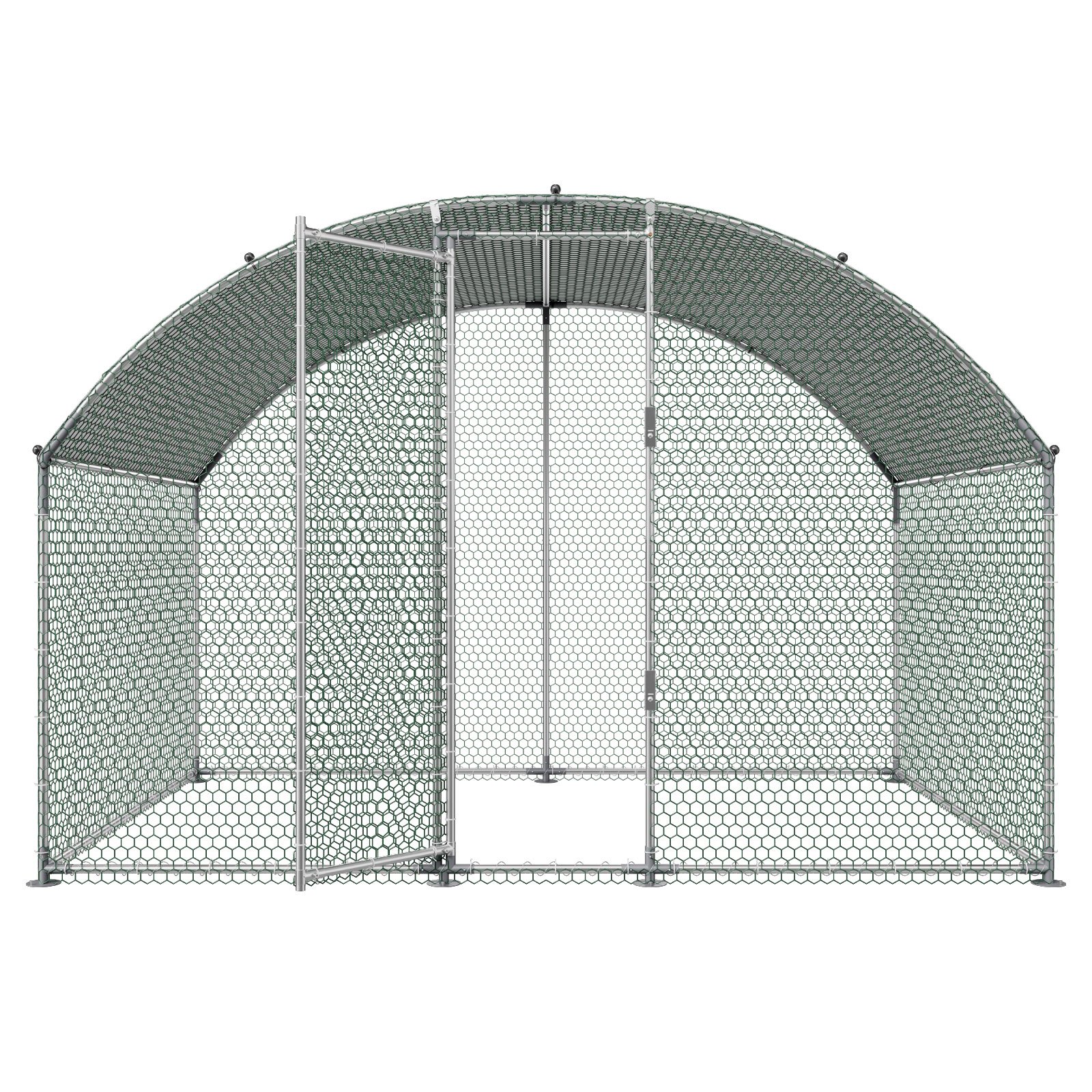 VEVOR Gallinero para Exterior Grande de 3 x 2 x 2 m Caseta para Gallinas, con Techo Semicircular, Cubierta Impermeable, Acero Galvanizado, Corral para Pollos Patos Ganso Compatible con Campo Granja