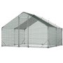 VEVOR Large Metal Chicken Coop, 3 x 3 x 2 m, Walk-in Chicken Run House with Waterproof Cover and Sturdy Frame, Spire Roof Poultry Cage Duck Pen for Rabbit Hen Goose Duck Outdoor Backyard Farm Use