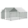 VEVOR Gallinero de Metal 3 x 4 x 2 m, Corral Grande para Gallinas con Cubierta, Cerramiento de Gallinero con Techo en Forma de Aguja con Cerradura de Seguridad para Patos, Conejos y Aves de Corral