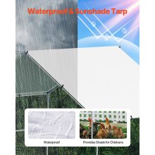 VEVOR Gallinero de Metal 3 x 4 x 2 m, Corral Grande para Gallinas con Cubierta, Cerramiento de Gallinero con Techo en Forma de Aguja con Cerradura de Seguridad para Patos, Conejos y Aves de Corral