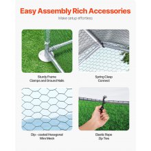 VEVOR Gallinero de Metal 3 x 4 x 2 m, Corral Grande para Gallinas con Cubierta, Cerramiento de Gallinero con Techo en Forma de Aguja con Cerradura de Seguridad para Patos, Conejos y Aves de Corral
