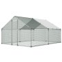 VEVOR Large Metal Chicken Coop, 3 x 4 x 2 m, Walk-in Chicken Runs with Waterproof Cover, Spire Roof Hen House Enclosure with Lock, Outdoor Duck Rabbit Cage Poultry Pen for Backyard, Farm, Yard Use