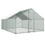 VEVOR Large Metal Chicken Coop, 3 x 4 x 2 m, Walk-in Chicken Runs with Waterproof Cover, Spire Roof Hen House Enclosure with Lock, Outdoor Duck Rabbit Cage Poultry Pen for Backyard, Farm, Yard Use