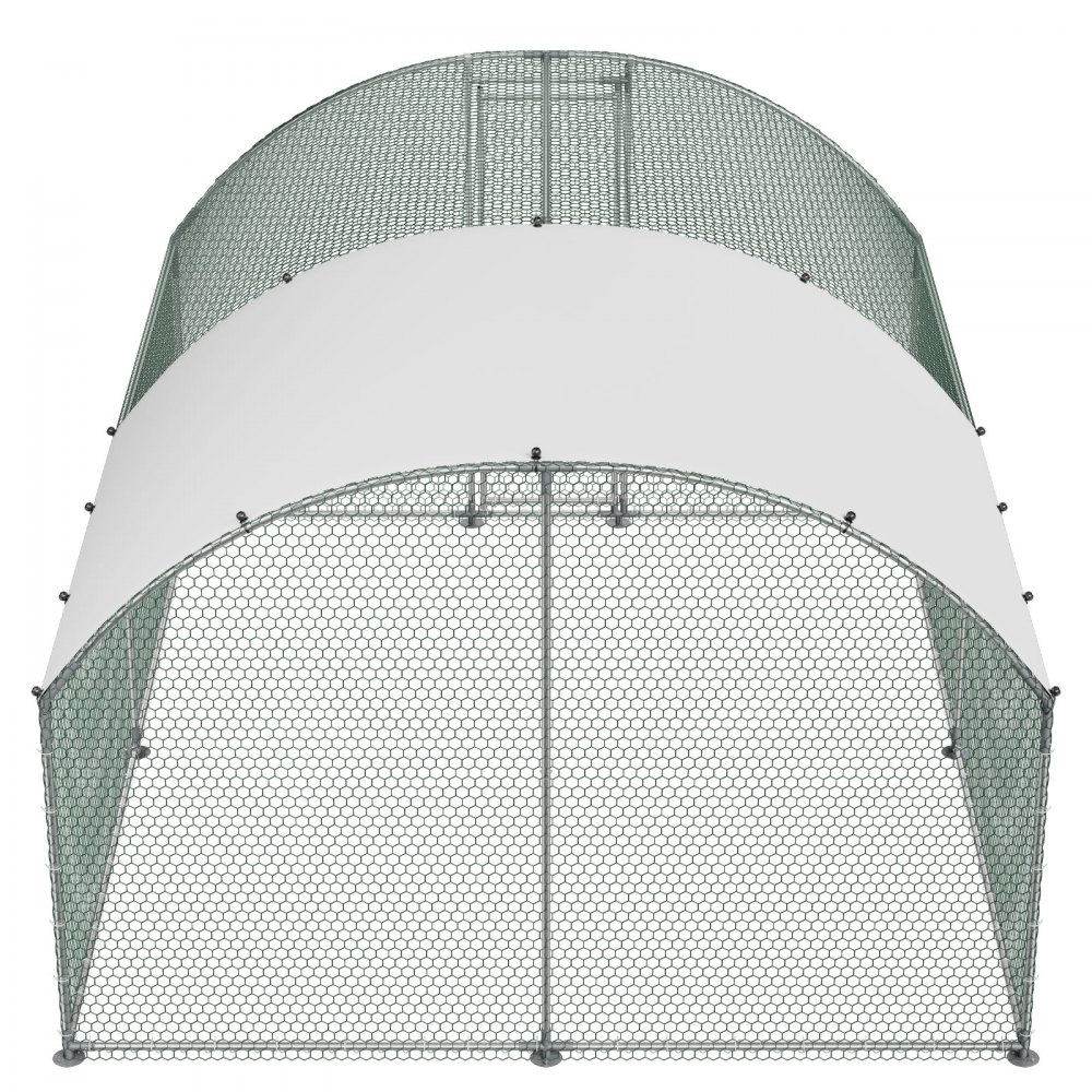 VEVOR Gallinero de Metal 3 x 4 x 2 m, Corral Grande para Gallinas con Cubierta, Cerramiento de Gallinero con Techo abuhardillado y Cerradura de Seguridad para Patos, Conejos y Aves de Corral
