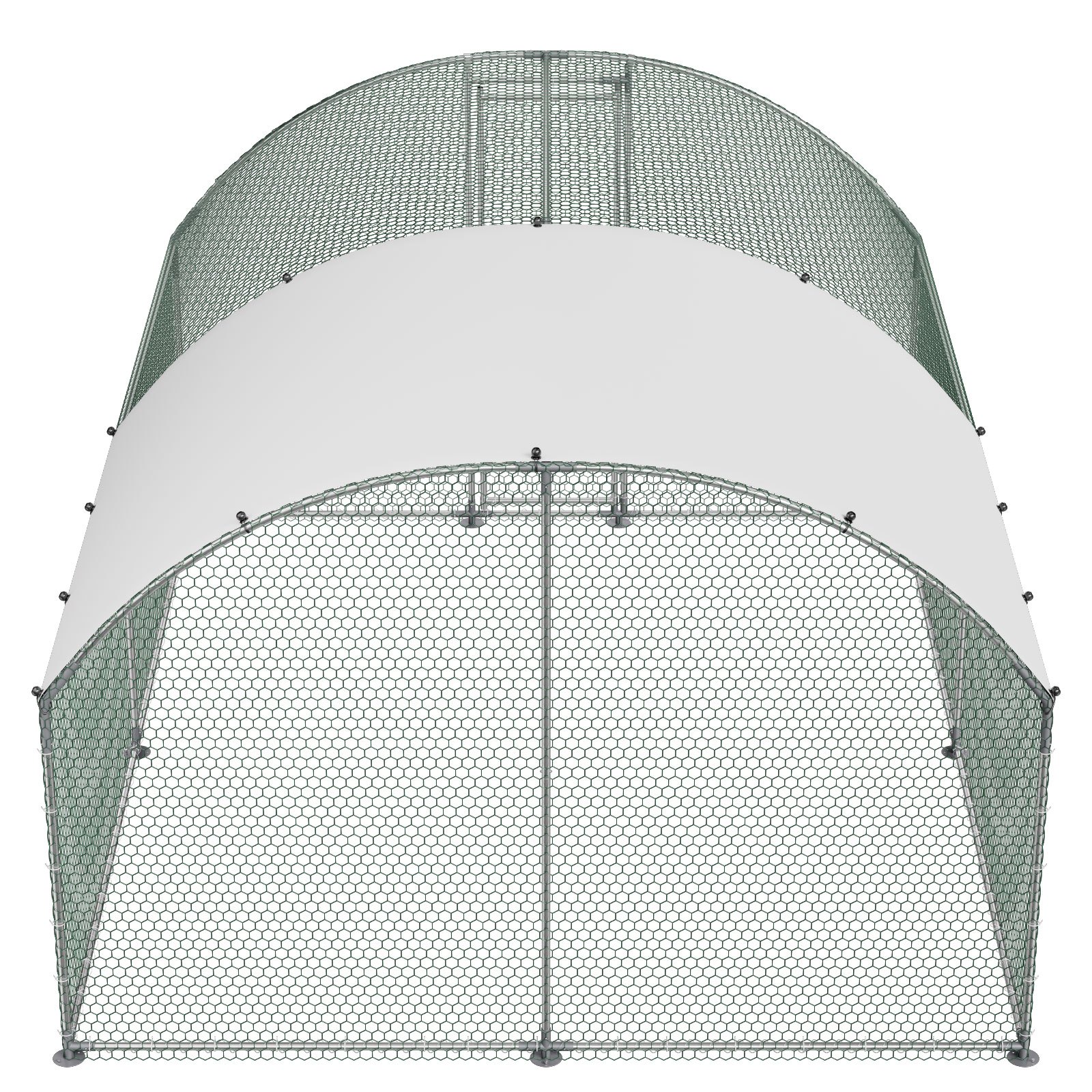 VEVOR Gallinero de Metal 3 x 4 x 2 m, Corral Grande para Gallinas con Cubierta, Cerramiento de Gallinero con Techo abuhardillado y Cerradura de Seguridad para Patos, Conejos y Aves de Corral