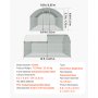 VEVOR Gallinero para Exterior Grande 3x3,97x2 m Jaula de Malla para Pollos, Techo Semicircular, Puerta con Pestillo, Cubierta Impermeable, Marco de Acero Galvanizado, Caseta Metal para Campo Granja