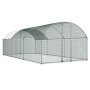 VEVOR Gallinero de Metal 3 x 6 x 2 m, Corral Grande para Gallinas con Cubierta, Cerramiento de Gallinero con Techo abuhardillado y Cerradura de Seguridad para Patos, Conejos y Aves de Corral