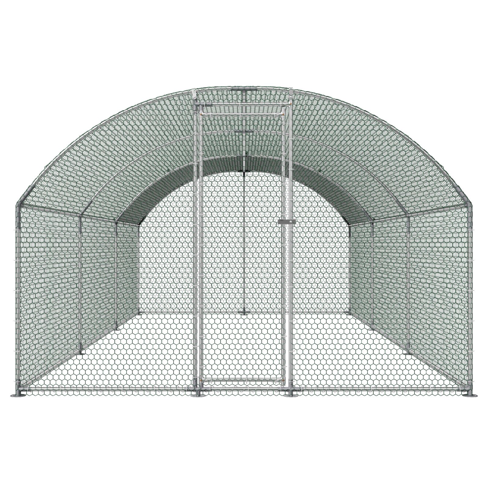 VEVOR Gallinero de Metal 3 x 6 x 2 m, Corral Grande para Gallinas con Cubierta, Cerramiento de Gallinero con Techo abuhardillado y Cerradura de Seguridad para Patos, Conejos y Aves de Corral