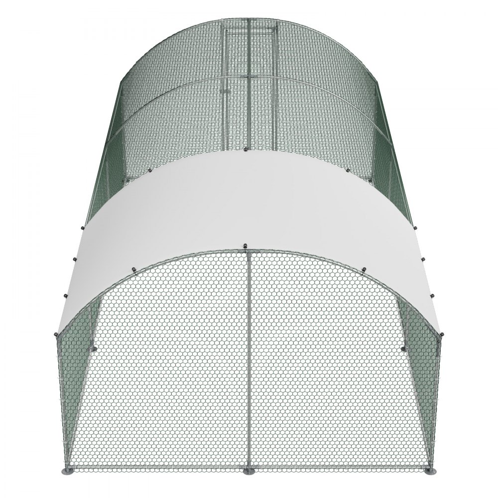 VEVOR Gallinero para Exterior Grande de 3 x 6 x 2 m, Caseta para Gallinas con Techo Semicircular, Cubierta Impermeable, Acero Galvanizado, Corral para Pollos Patos Ganso Compatible con Campo Granja