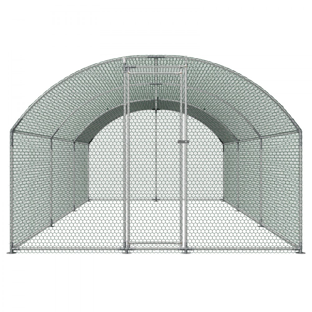 VEVOR Gallinero para Exterior Grande de 3 x 6 x 2 m, Caseta para Gallinas con Techo Semicircular, Cubierta Impermeable, Acero Galvanizado, Corral para Pollos Patos Ganso Compatible con Campo Granja