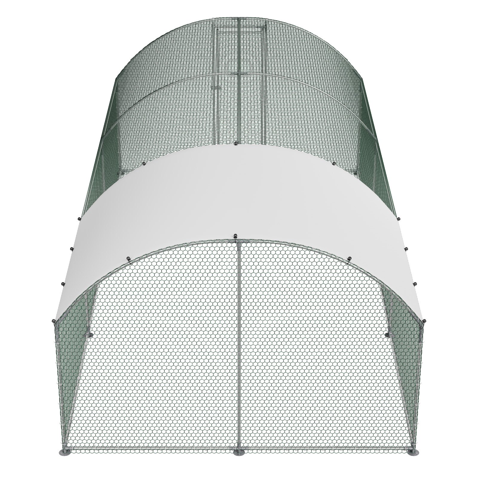 VEVOR Gallinero para Exterior Grande de 3 x 6 x 2 m, Caseta para Gallinas con Techo Semicircular, Cubierta Impermeable, Acero Galvanizado, Corral para Pollos Patos Ganso Compatible con Campo Granja