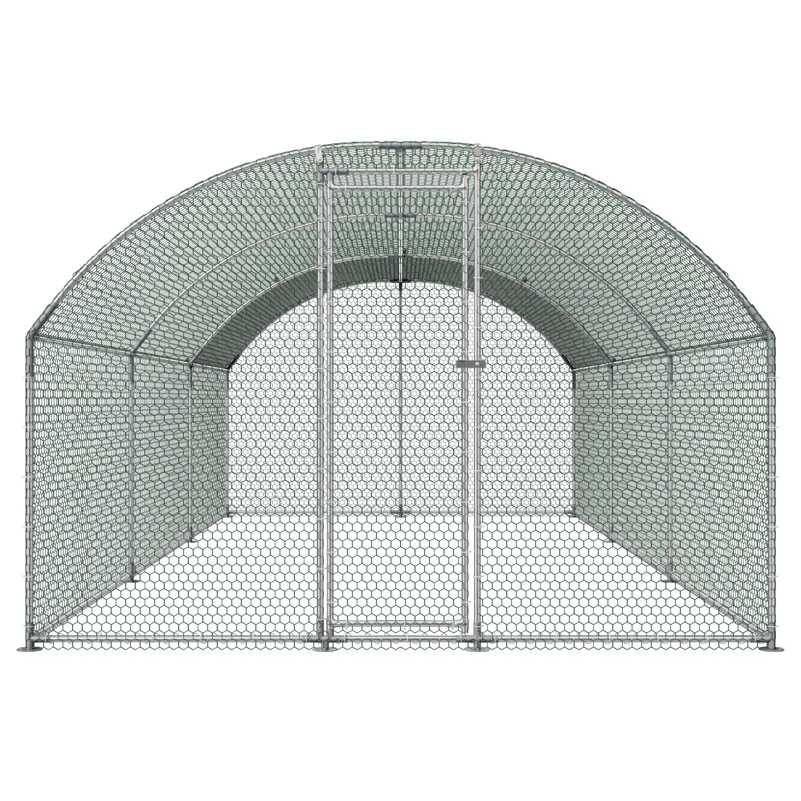 VEVOR Gallinero para Exterior Grande de 3 x 6 x 2 m, Caseta para Gallinas con Techo Semicircular, Cubierta Impermeable, Acero Galvanizado, Corral para Pollos Patos Ganso Compatible con Campo Granja