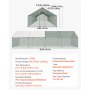 VEVOR Gallinero para Exterior Grande de 3 x 8 x 2 m, Caseta para Gallinas con Cubierta Impermeable Cerrojo de Pestillo y Techo a Dos Aguas, Tubos de Acero Galvanizado, Corral para Pollos Patos Ganso
