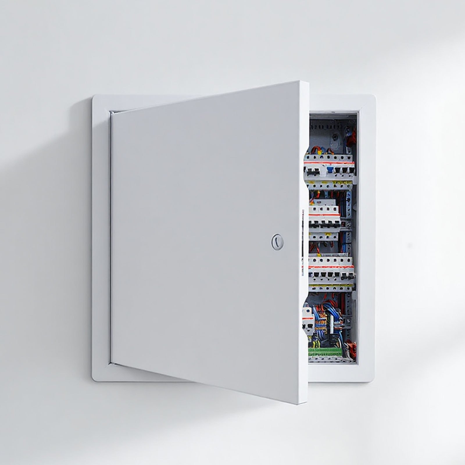 VEVOR Trampilla de Inspección 315x315 mm de Acero Galvanizado, Puerta de Acceso para Paneles de Yeso, con Pestillo de Destornillador, para Instalación de Fontanería y Electricidad en Techos, Blanco
