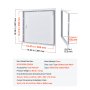 VEVOR Trampilla de Inspección 366x366 mm de Acero Galvanizado, Puerta de Acceso para Paneles de Yeso, con Pestillo de Destornillador, para Instalación de Fontanería y Electricidad en Techos, Blanco