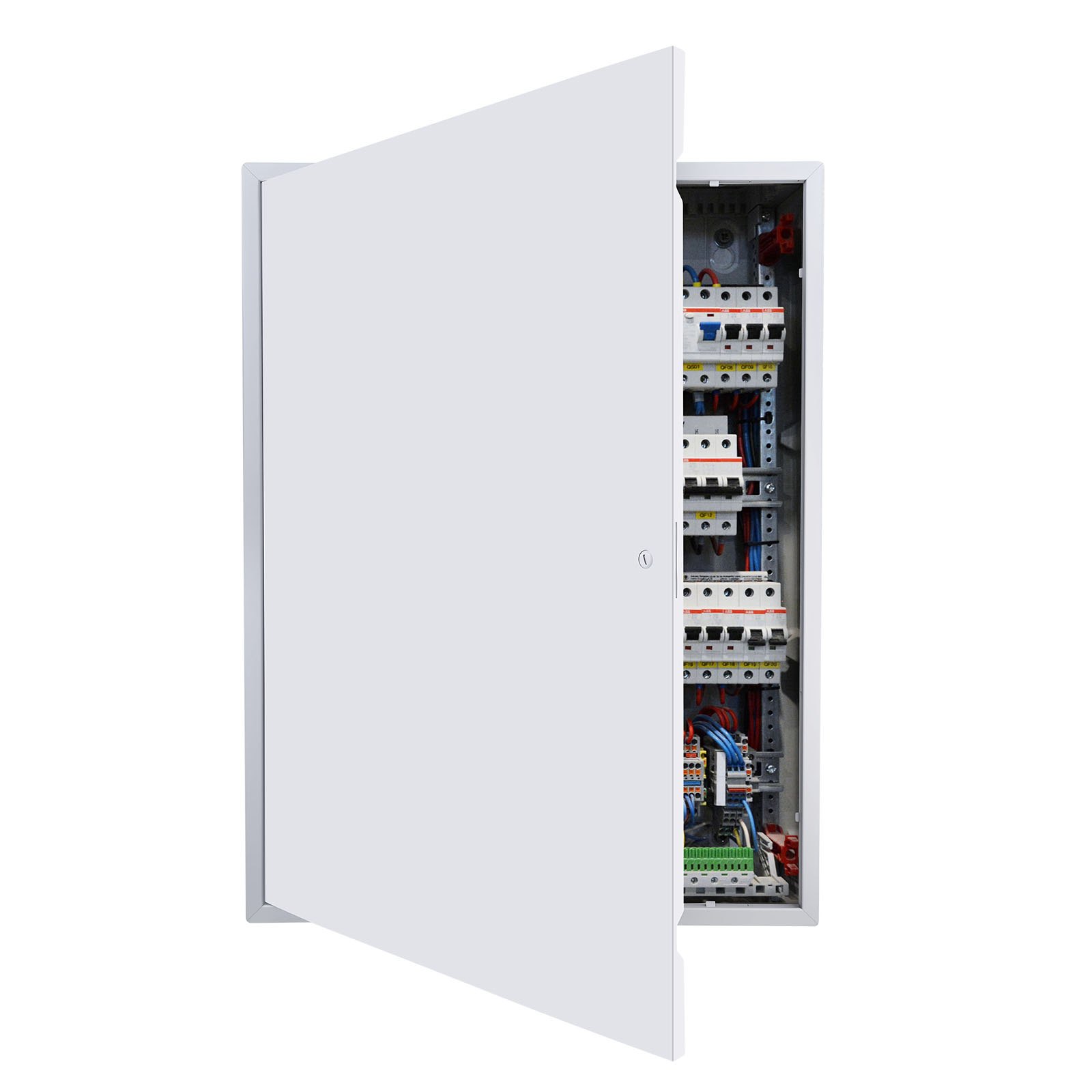 VEVOR Trampilla de Inspección 823x620 mm de Acero Galvanizado, Puerta de Acceso para Paneles de Yeso, con Pestillo de Destornillador, para Instalación de Fontanería y Electricidad en Techos, Blanco