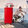 VEVOR Tanque de Combustible, Tanque Portátil 136,38 L Caudal Máximo de 32 L/min con Bomba Eléctrica, 2 Ruedas y 3 m Manguera Contenedor de Gasolina y Diésel para Autos, Cortacéspedes, Botes, Rojo