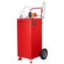 VEVOR Tanque de Combustible, Tanque Portátil 136,38 L Caudal Máximo de 32 L/min con Bomba Eléctrica, 2 Ruedas y 3 m Manguera Contenedor de Gasolina y Diésel para Autos, Cortacéspedes, Botes, Rojo
