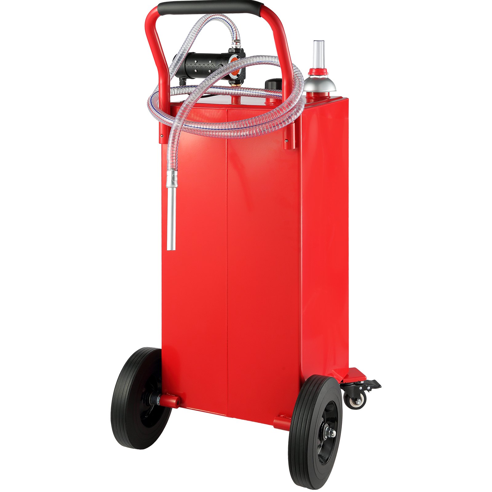 VEVOR Tanque de Combustible Portátil de 30 galones, 23,5 L/min, 180 W con Ruedas de Bomba Eléctrica, Transferencia de Combustible para Máquina de Aceite Lubricante Diésel, Barco, Motocicleta
