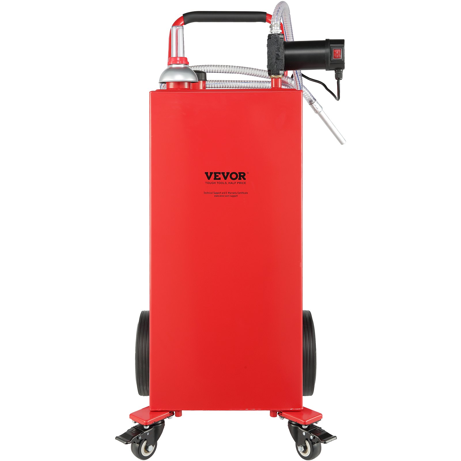 VEVOR Tanque de Combustible Portátil de 30 galones, 23,5 L/min, 180 W con Ruedas de Bomba Eléctrica, Transferencia de Combustible para Máquina de Aceite Lubricante Diésel, Barco, Motocicleta