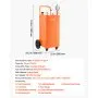 VEVOR Carro de Combustible de 132,5 L con Depósito de Gasolina y Diésel, Tanque de Combustible con Bomba Manual de Trasvase Bidireccional, 4 Ruedas, Acero al Carbono, para Granja, Garaje y Exterior