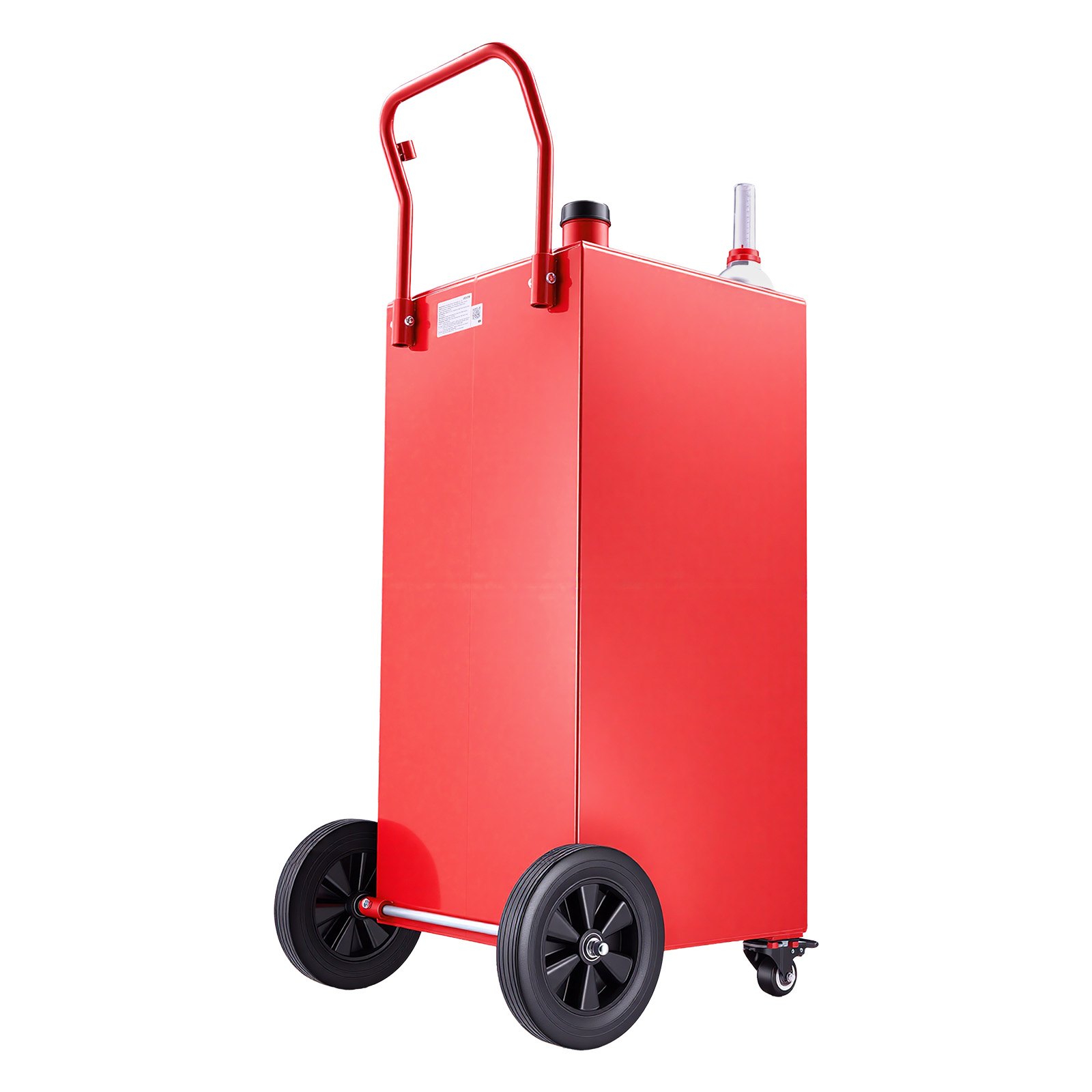 VEVOR Carro de Combustible de 189,3 L con Depósito de Gasolina y Diésel, Tanque de Combustible con 4 Ruedas, Bomba Manual de Trasvase Bidireccional, Acero al Carbono, para Garaje, Granja y Exterior