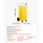 VEVOR Carro de Combustible de 113,6 L con Depósito de Diésel y Gasolina, Bomba Manual, Tanque de Combustible con 4 Ruedas, Acero al Carbono, para Cortacéspedes, Coches, Tractores, Garaje y Barcos