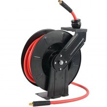 VEVOR Carrete de Manguera de Aire 9,5mmx15,2m Enrollador Automático Manguera de Goma Híbrida Carrete de Cable Retráctil Presión de 300PSI Montaje en Pared/Techo/Suelo Rebobinado Automático para Taller