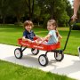 VEVOR Pull-Along Wagon for Kids, 101 cm Toddler Wagons, Supports up to 80kg, All-Terrain Wagons with Handle, Utility Wagon Cart Birthday Present for Kids Gardening Beach Camping, Red
