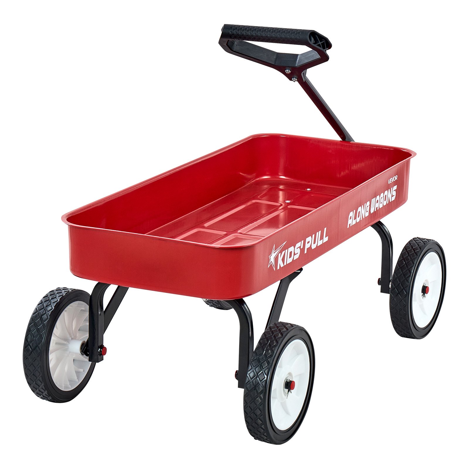 VEVOR Carro de Arrastre para Niños, Soporta hasta 80 kg, Todoterreno con Asa, Ideal como Regalo de Cumpleaños para Niños, Perfecto para Jardinería, Playa y Camping, Rojo, 1010 x 480 x 360 mm