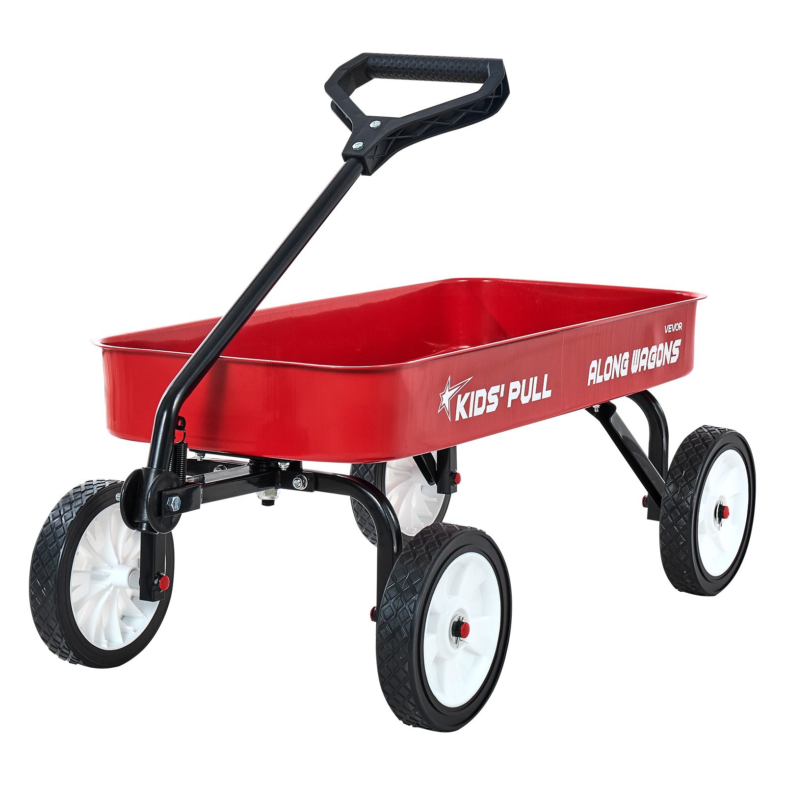 VEVOR Carro de Arrastre para Niños, Soporta hasta 80 kg, Todoterreno con Asa, Ideal como Regalo de Cumpleaños para Niños, Perfecto para Jardinería, Playa y Camping, Rojo, 1010 x 480 x 360 mm