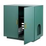 VEVOR Muebles de Baño Oculto para Gatos 80 x 50 x 79 cm, Armario para arenero de Madera con Dos Puertas, Mueble de Casa con 1 Estante, para Ocultar las Cajas de Arena para Gatos, Verde Oscuro