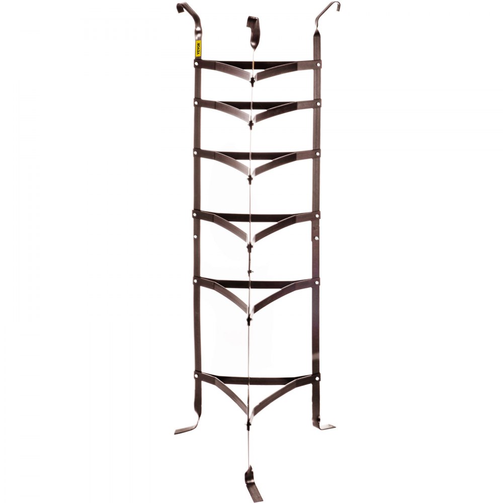 Soporte para utensilios de cocina VEVOR negro con almacenamiento de seis niveles para organizar la cocina.