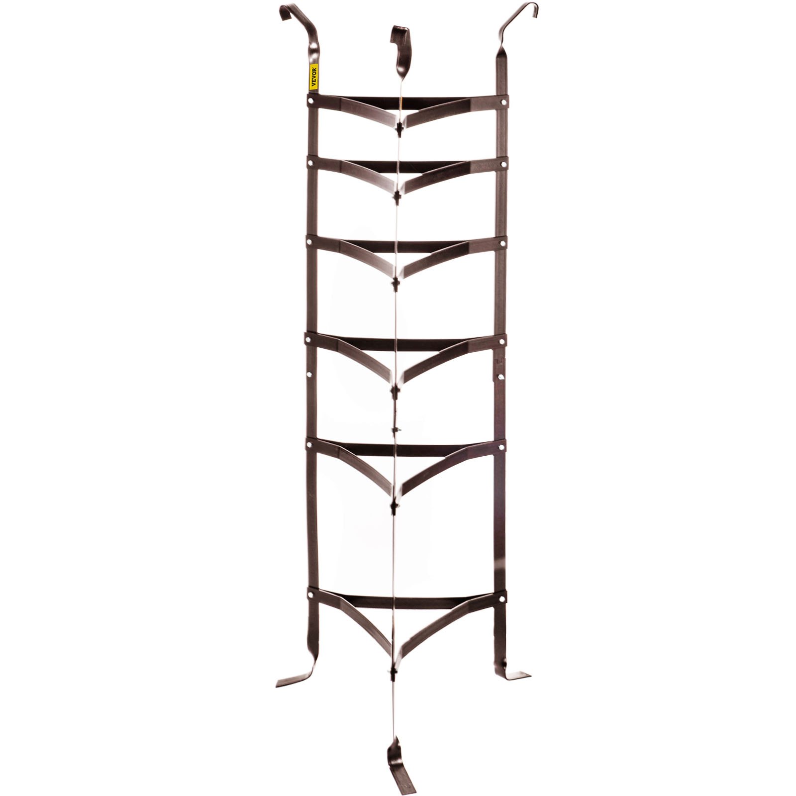 Soporte para utensilios de cocina VEVOR negro con almacenamiento de seis niveles para organizar la cocina.