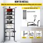 VEVOR Soporte para Utensilios de Cocina 6 Niveles Estante Vertical para Almacenamiento de Cocina, Soporte para Almacenamiento de Cocina 21 lbs de Acero al Carbono para Sartenes, Ollas, Cestas, Grafito