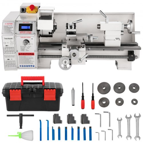 Mini Torno De Metal 220 X 400mm Máquina Para Trabajao De Metal 2250 Rpm 1100 Kw