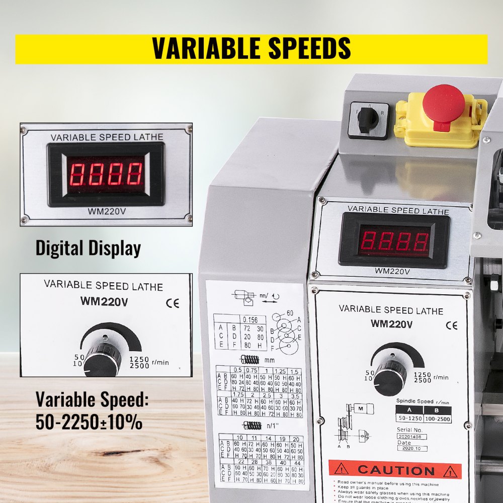 Mini Torno De Metal 220 X 400mm Máquina Para Trabajao De Metal 2250 Rpm 1100 Kw